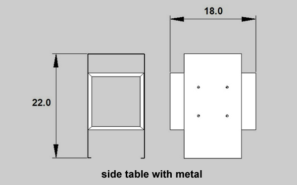 Side table with metal